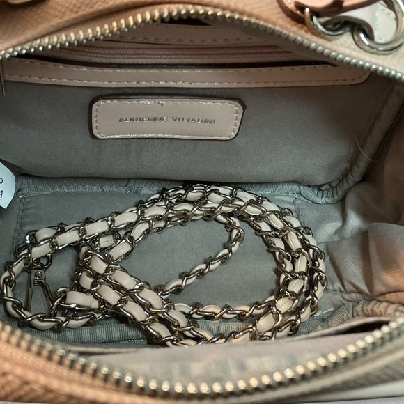 Adrienne Vittadini Dusty Rose Pink Pebbled type design Crossbody Bag Purse - Picture 8 of 15